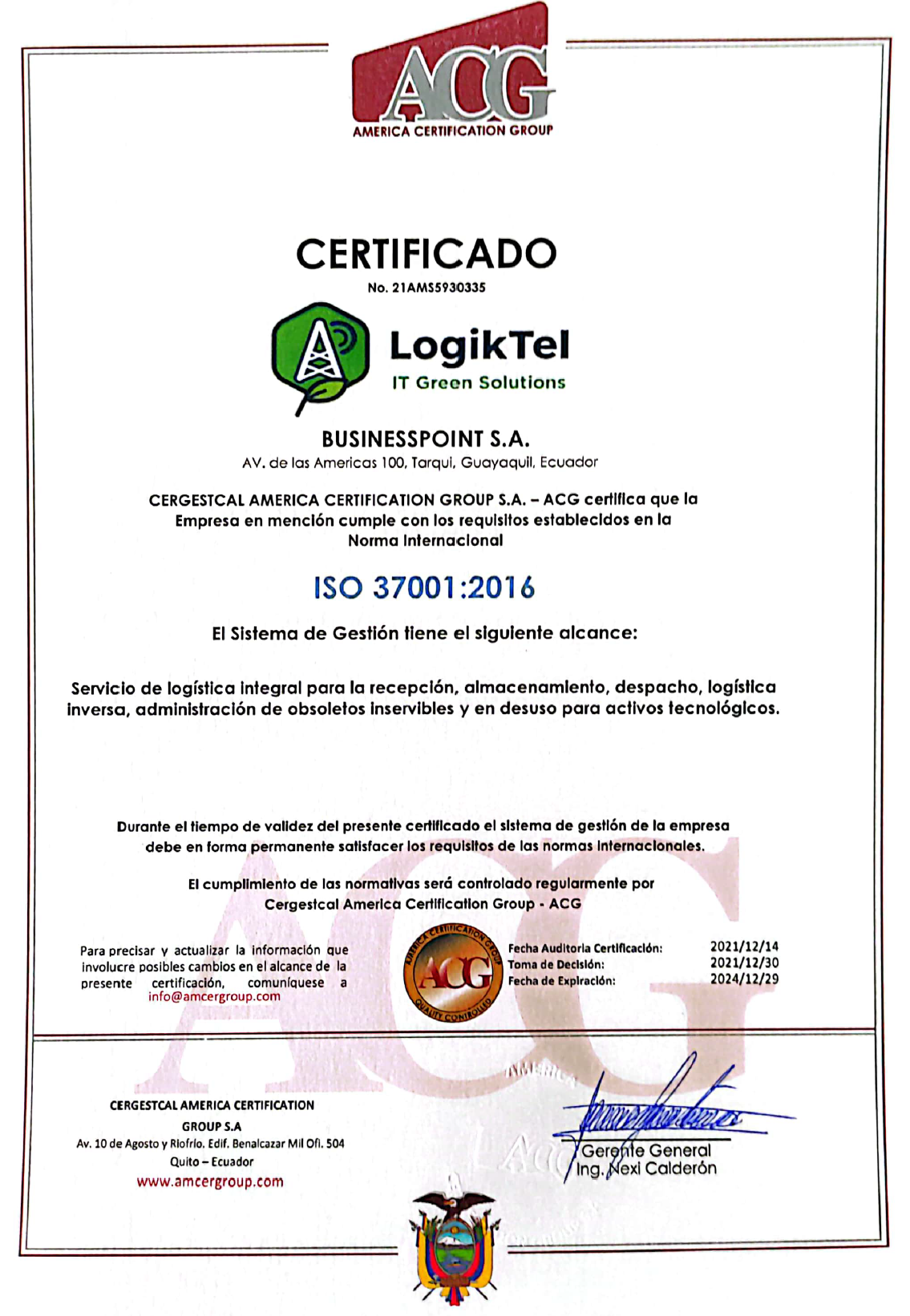 certificate
